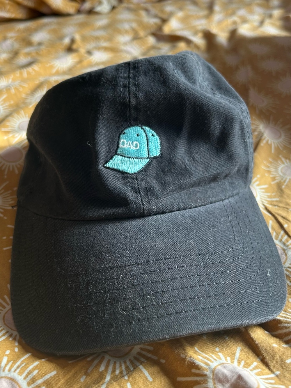 Dad Cap - Embroidered Teal Accent